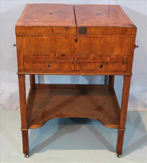 Antique Mahogany Fold Up Desk Or Makeup Table - Antique Mahogany Fold Up Desk Or Makeup Table