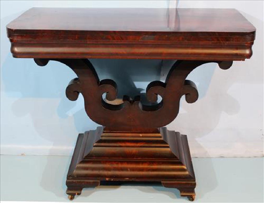 Mahogany Empire game table, 29 in. T, 36 in. W, 17 in. (1 of 4)