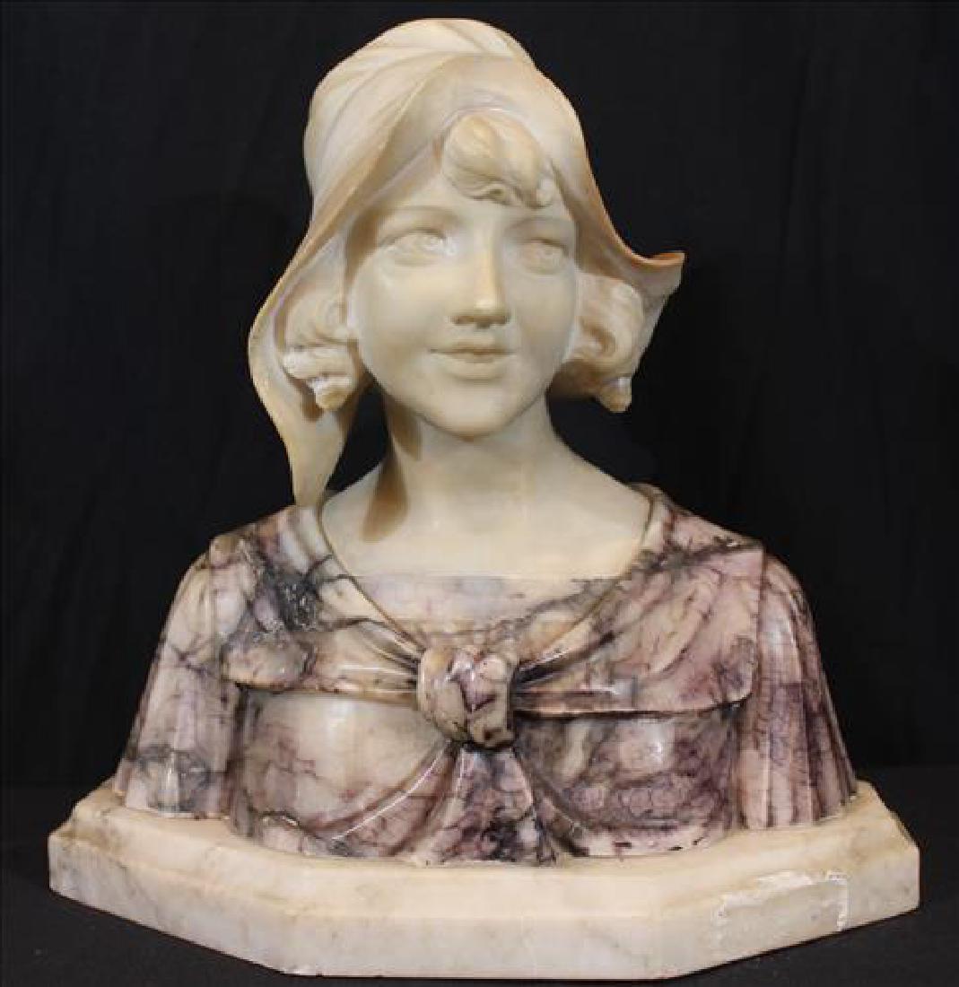 Marble bust of lady signed A. Giory, Italy, 13 in. T. (1 of 3)