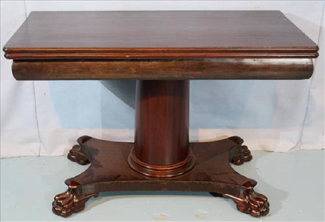 Very large mahogany game table with claw feet (1 of 2)