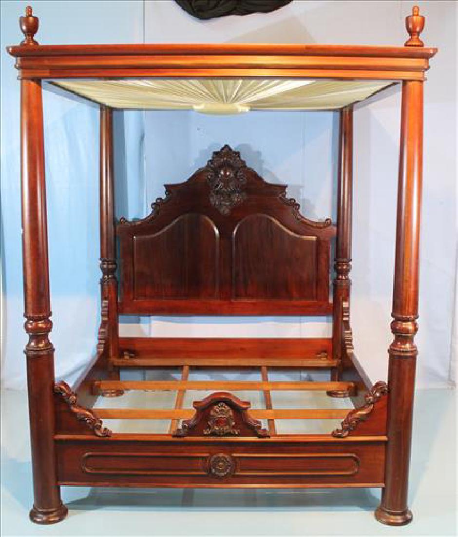 Solid mahogany Contemporary full tester bed