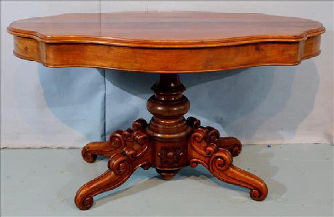 Walnut English Victorian center table (1 of 3)
