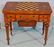 Burl walnut sewing table with checkerboard top