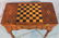 Burl walnut sewing table with checkerboard top - 2