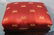 Mahogany Empire footstool with new red upholstery - 3