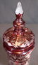 Bohemian cut to clear caped urn, 17 in. T. - 3