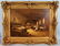 19th Century oil on canvas of sheep and barn scene