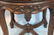 Rosewood rococo swivel piano stool with red upholstery - 2