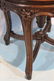 Rosewood rococo swivel piano stool with red upholstery - 3