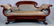 Mahogany Empire parlor sofa with blue upholstery