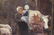 Small oil on board of 19th Century Dutch lady in barn - 2
