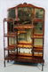 Mahogany etagere with beveled mirror