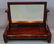 Mahogany Empire shaving mirror with drawer