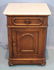 Walnut Victorian half commode with white marble
