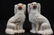Large pair of white Staffordshire spaniels