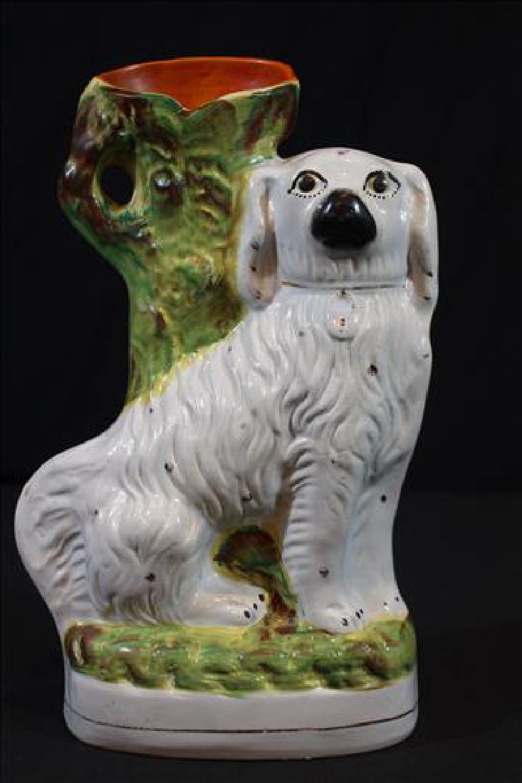 Large Staffordshire dog vase, 13 in. T, 8 in. W. (1 of 3)