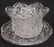 Brilliant cut glass mayonnaise set, 4 in. T, 6 in. Dia.