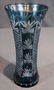 Green cut to clear vase, 9 in. T.