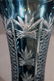 Green cut to clear vase, 9 in. T. - 2