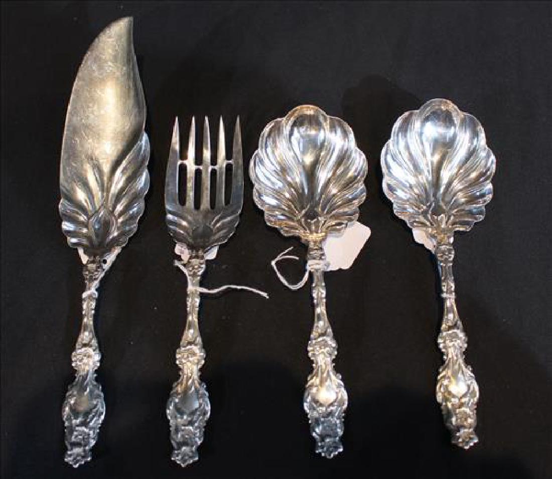 4 Lilly pattern sterling silver serving pieces (1 of 2)