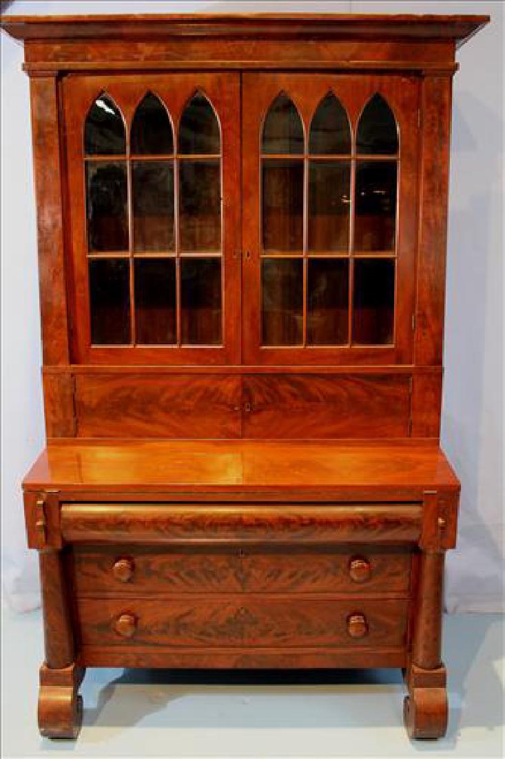 Mahogany Empire slant front secretary desk (1 of 4)