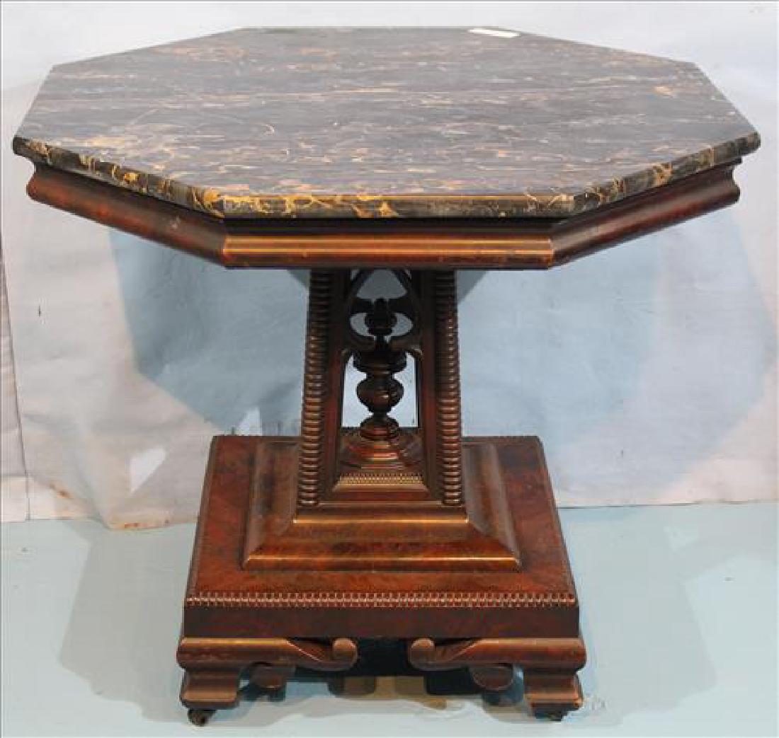 Center table with black and gold marble, birdcage base (1 of 4)