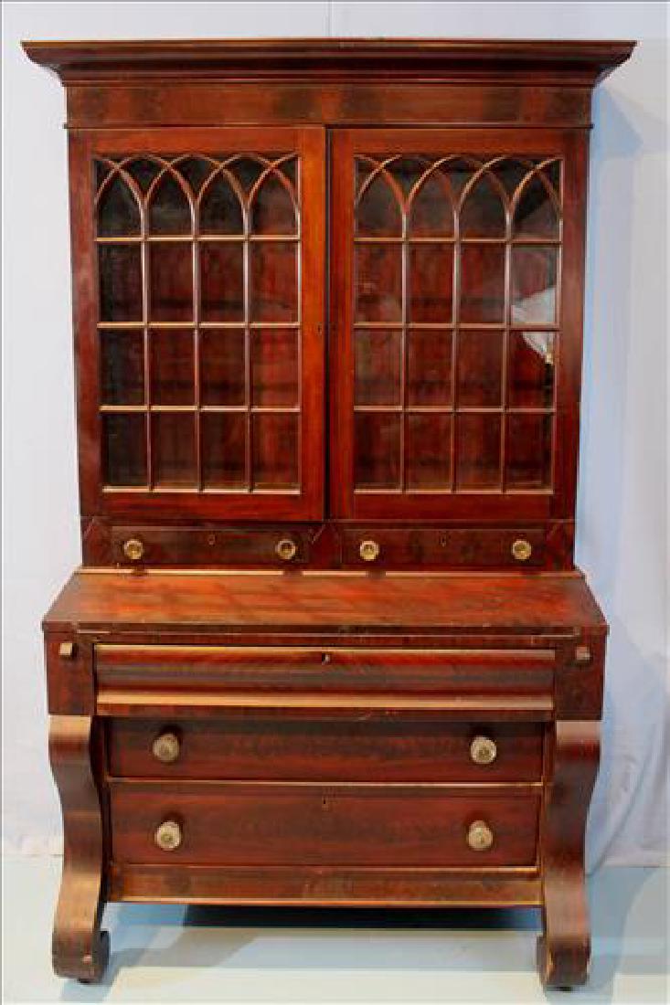 Mahogany Empire slant front secretary desk (1 of 3)