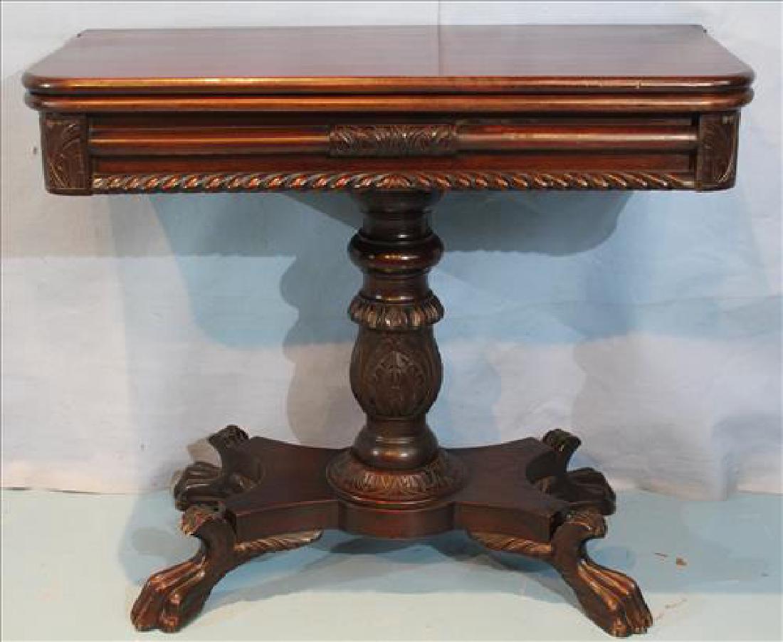 Empire mahogany game table with acanthus base (1 of 5)