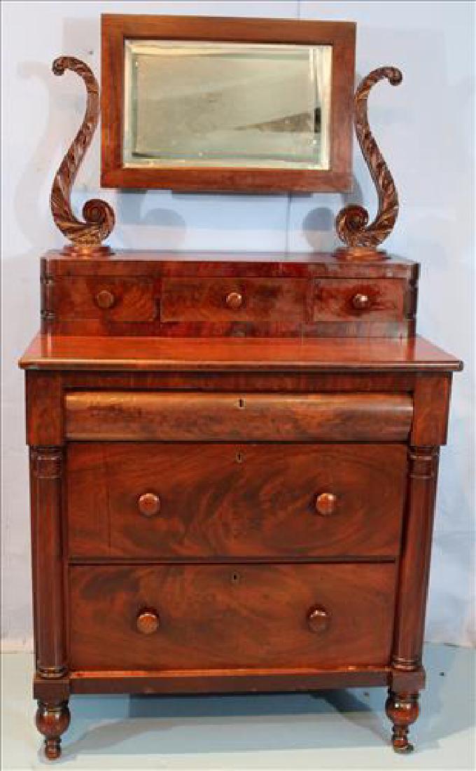 Mahogany Empire dresser with glove box (1 of 4)