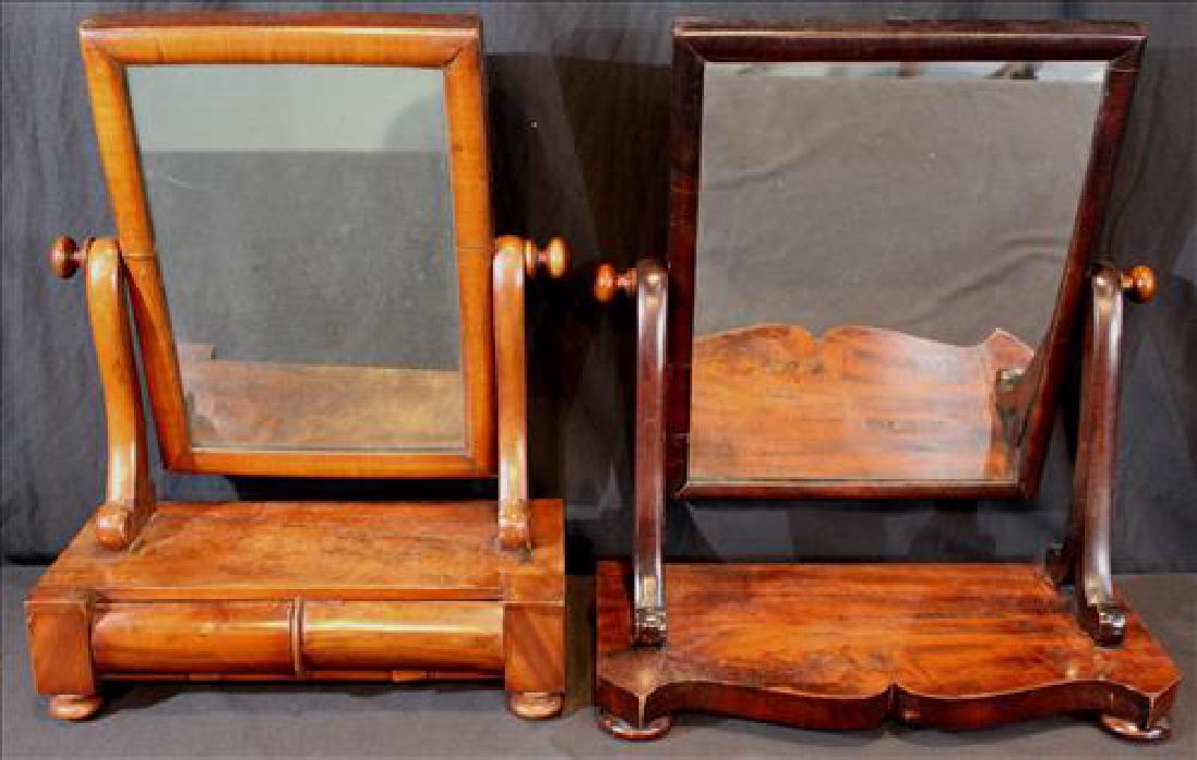 2 Empire mahogany shaving mirrors, 21 in. T, 17.5 in. (1 of 3)