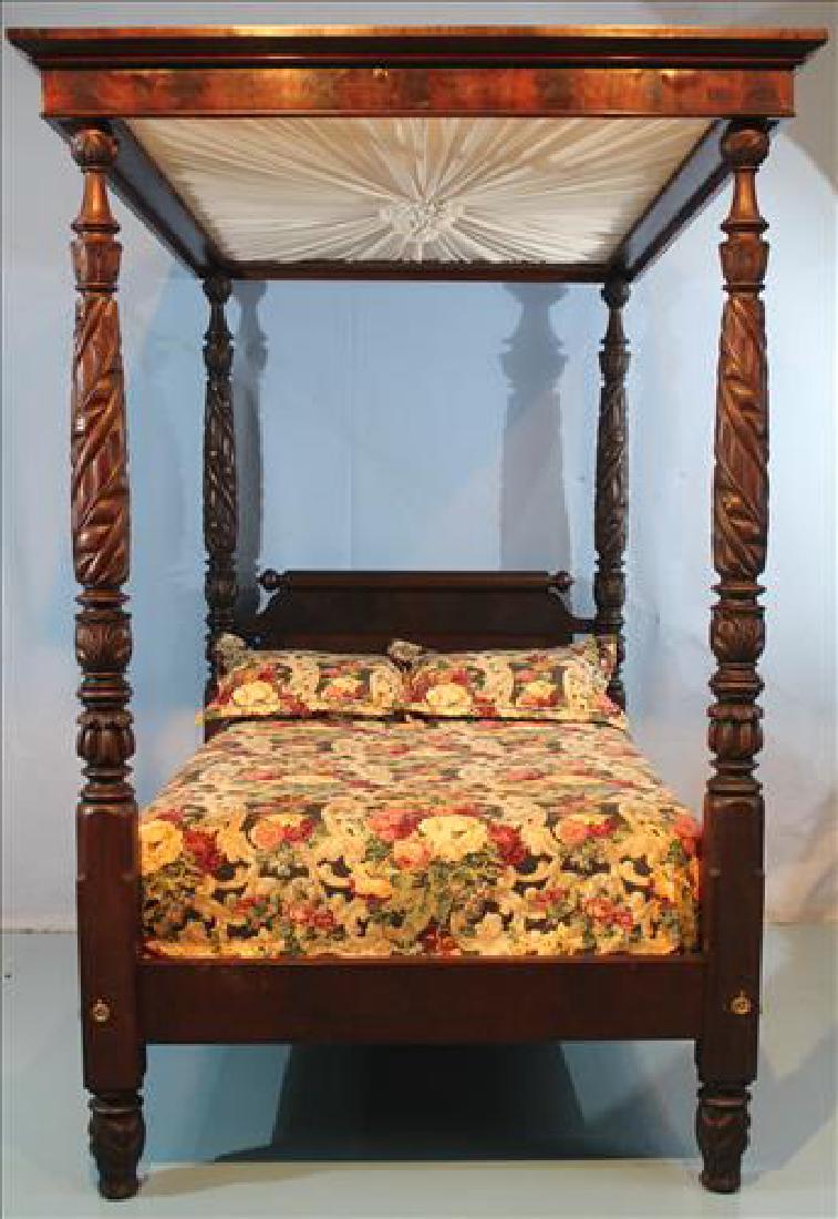 Fine acanthus carved full tester plantation bed (1 of 5)