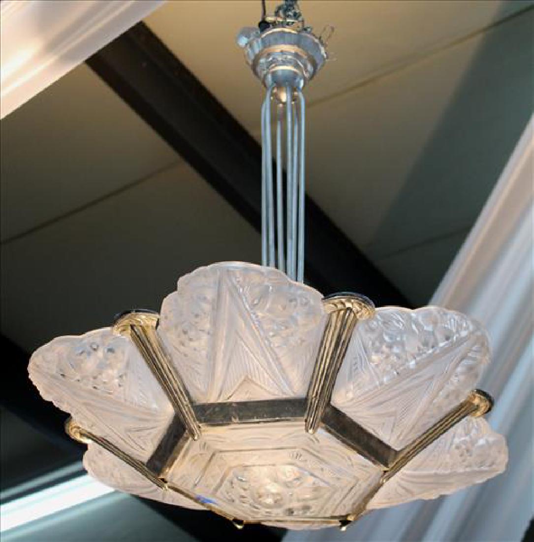 Art Deco light fixture, possibly lalique, 43 in. T. (1 of 3)