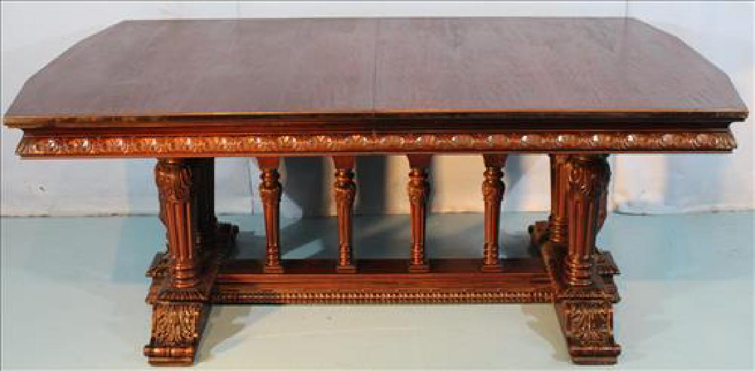 Mahogany dining table w 2 leaves by Berkey & Gay, ca. (1 of 6)