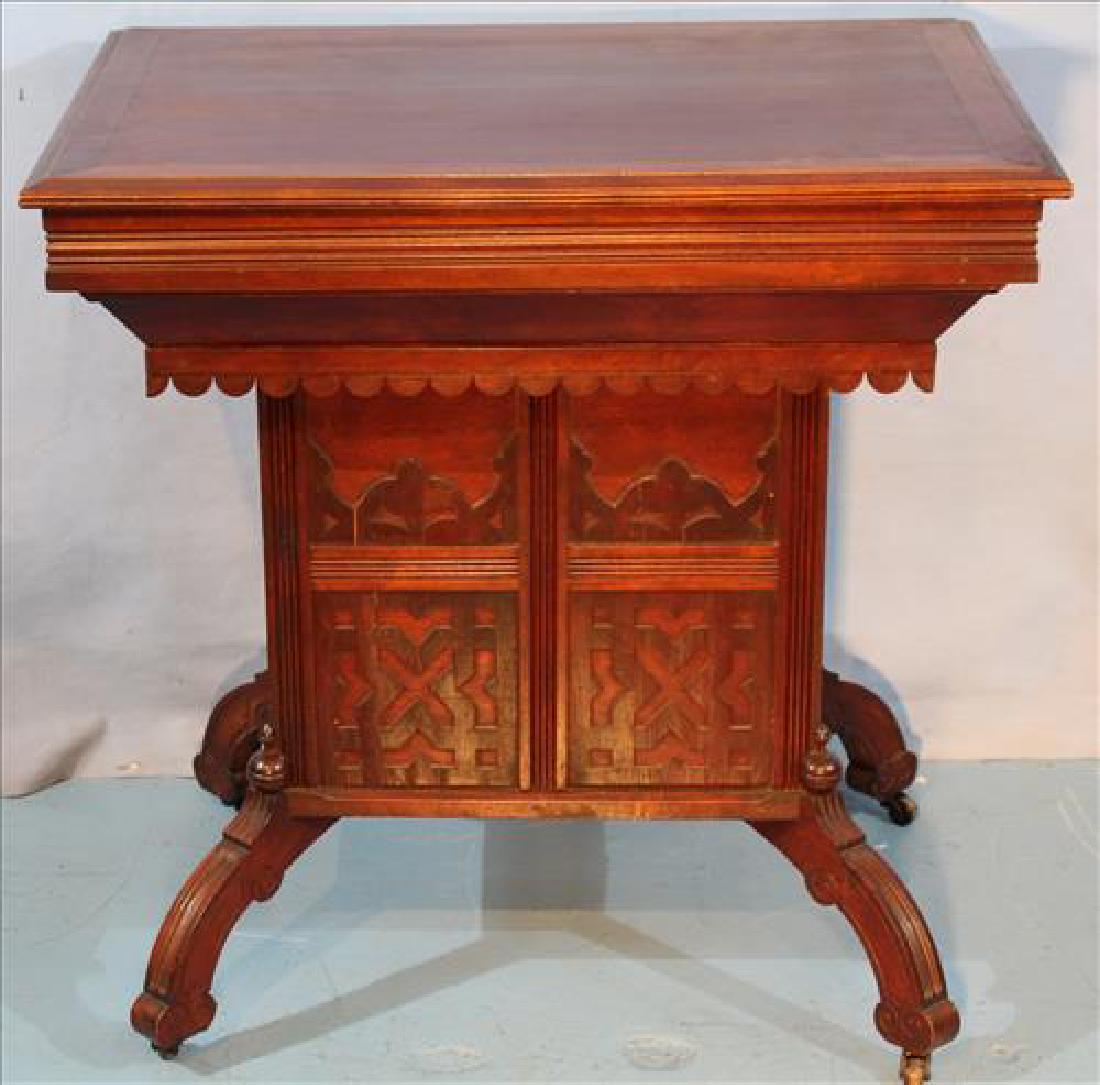 Walnut Victorian lift top wash stand signed (1 of 4)
