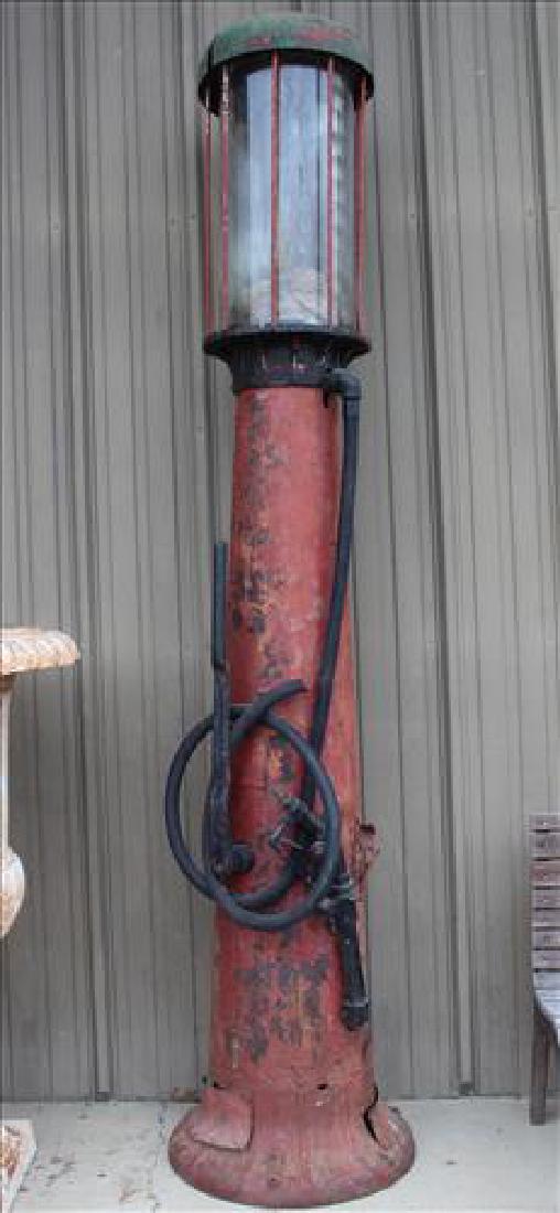 Tall 10 gal. gas hand pump from the 1930's (1 of 4)