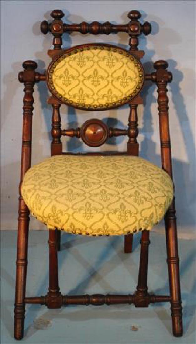 Walnut Victorian signed Hunzinger parlor chair (1 of 4)