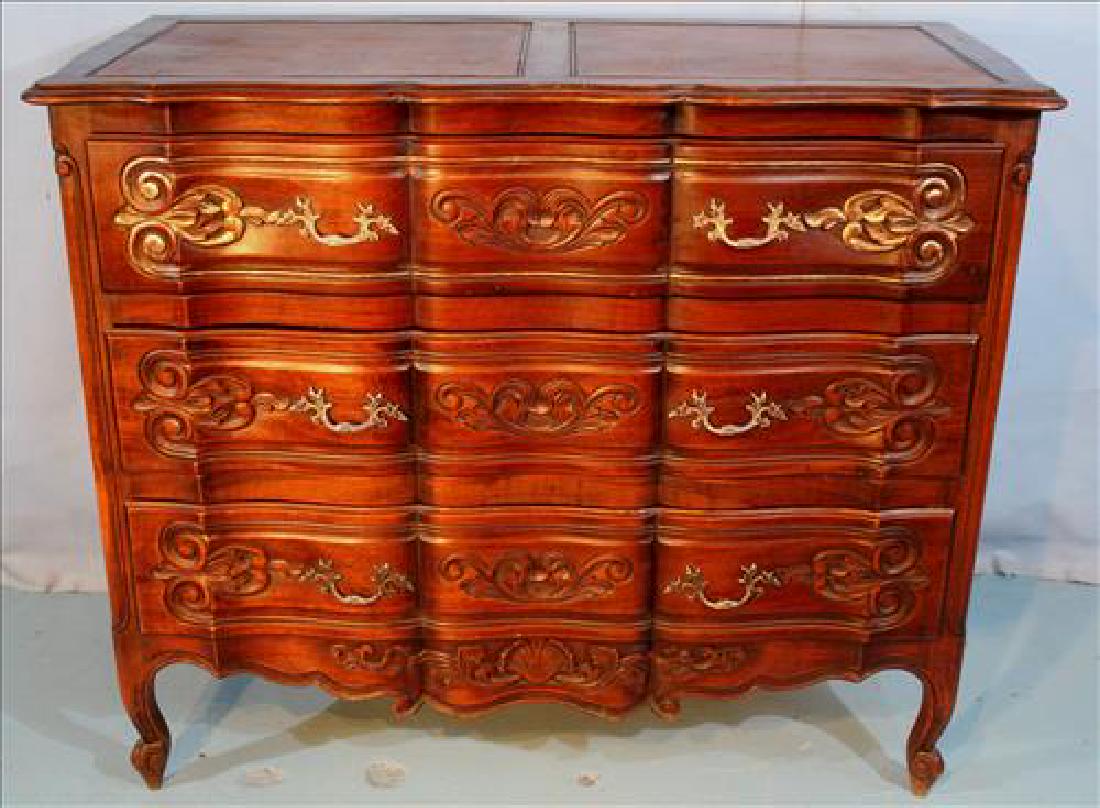 Country French walnut 3 drawer chest (1 of 5)