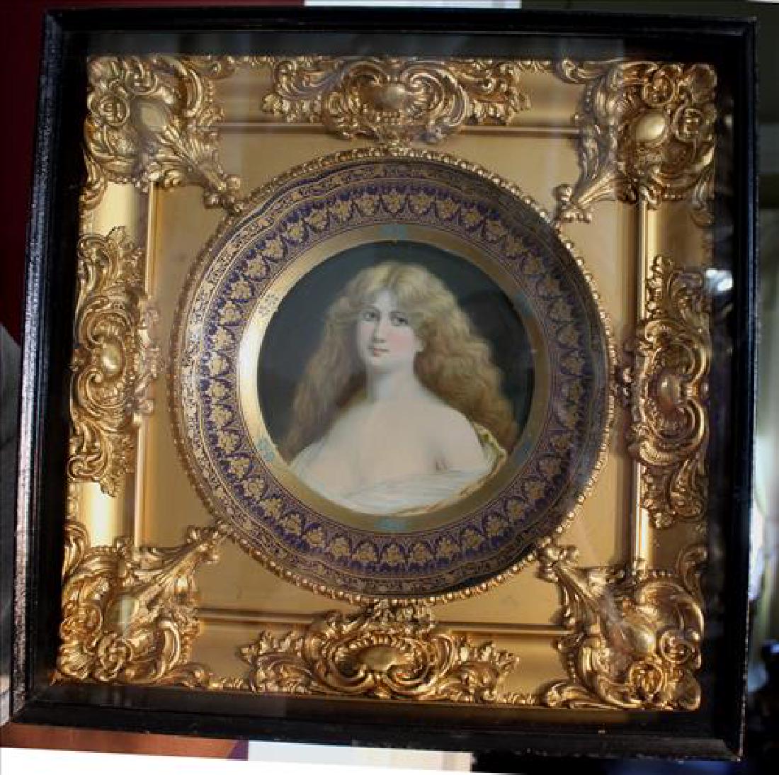 Royal Vienna hand painted plate in shadowbox (1 of 3)