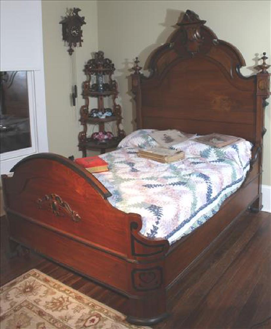 2 Piece Walnut Victorian High Back Bedroom Suit
