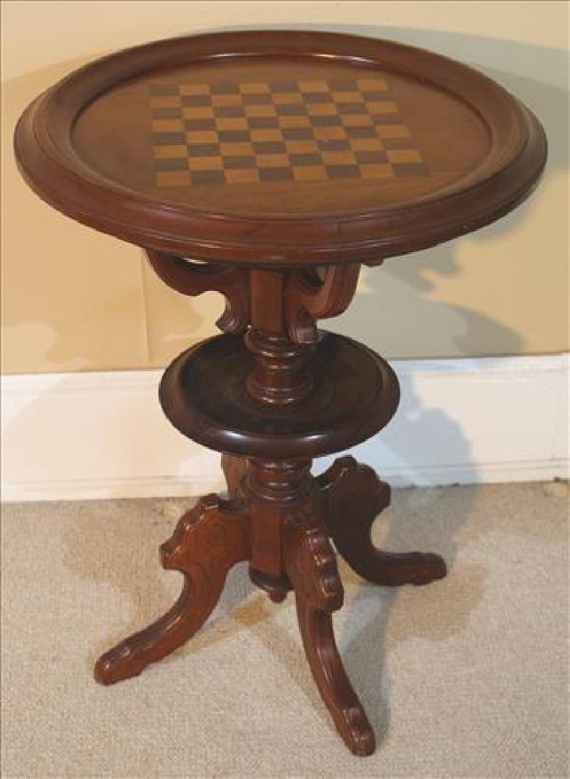 Walnut Victorian game table with checker board top Apr 28, 2018