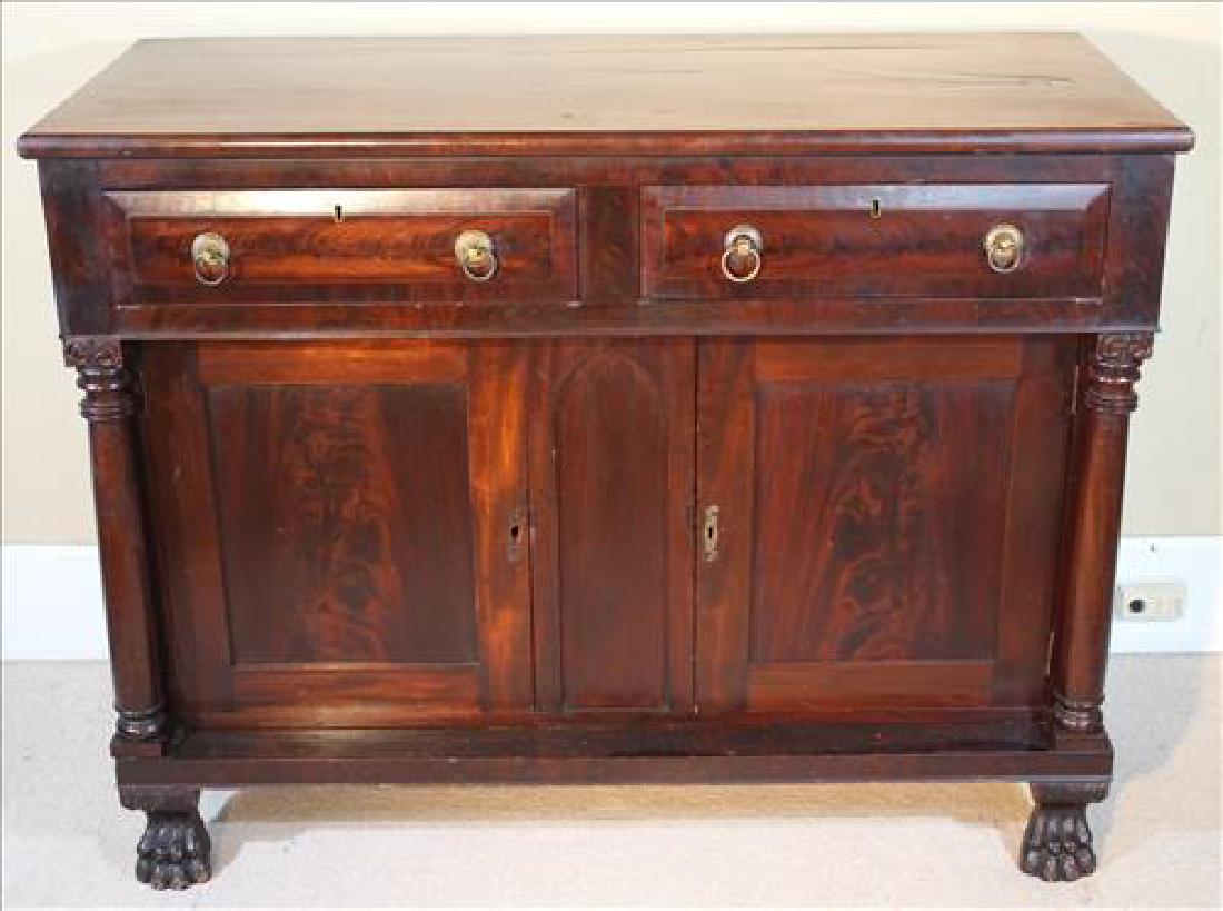 Mahogany Empire sideboard with claw feet (1 of 3)