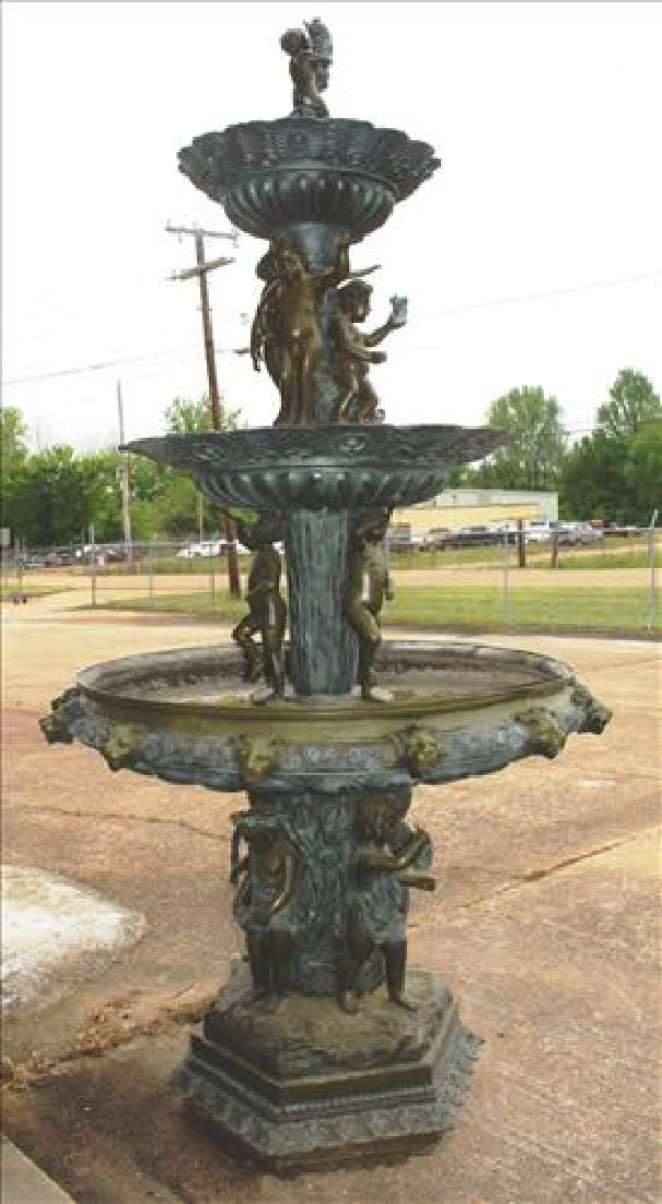 Bronze fountain with 4 bowls, 10 ft. 7 in. T. (1 of 7)