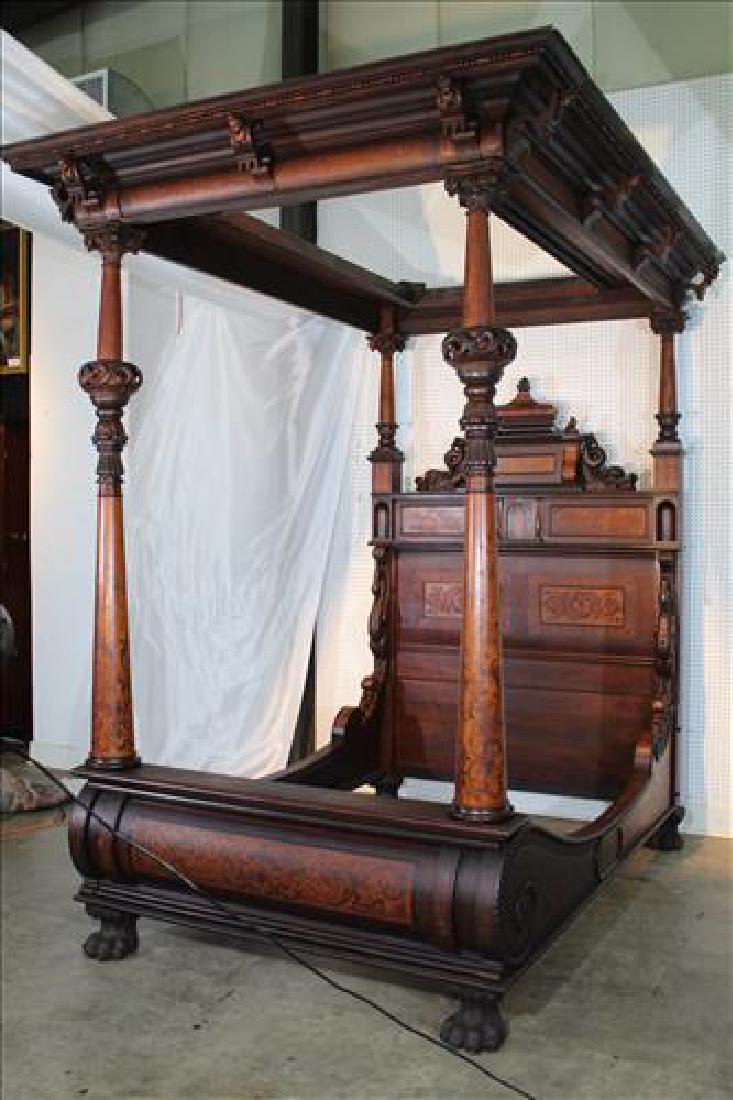 The most unusual walnut Victorian full tester bed