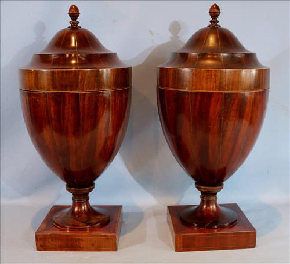 Pair of Mahogany urn style knife boxed w original (1 of 4)