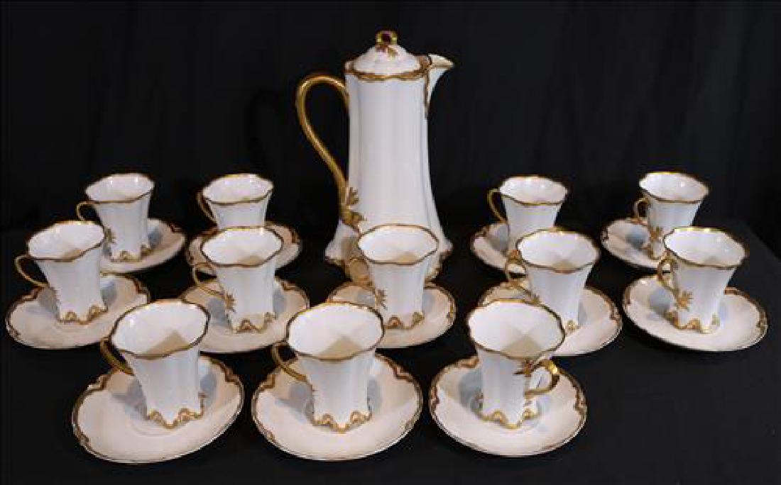 25 piece chocolate set of 12 cups and saucers, pot (1 of 5)