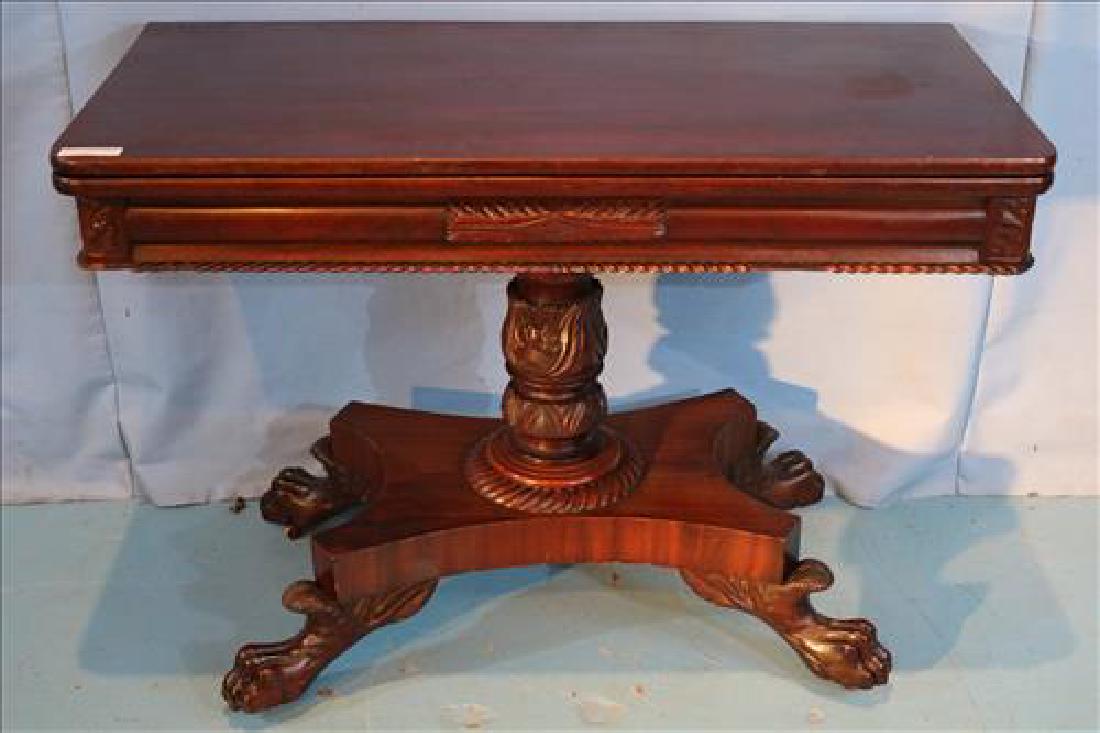 Oversized mahogany Empire game table (1 of 3)