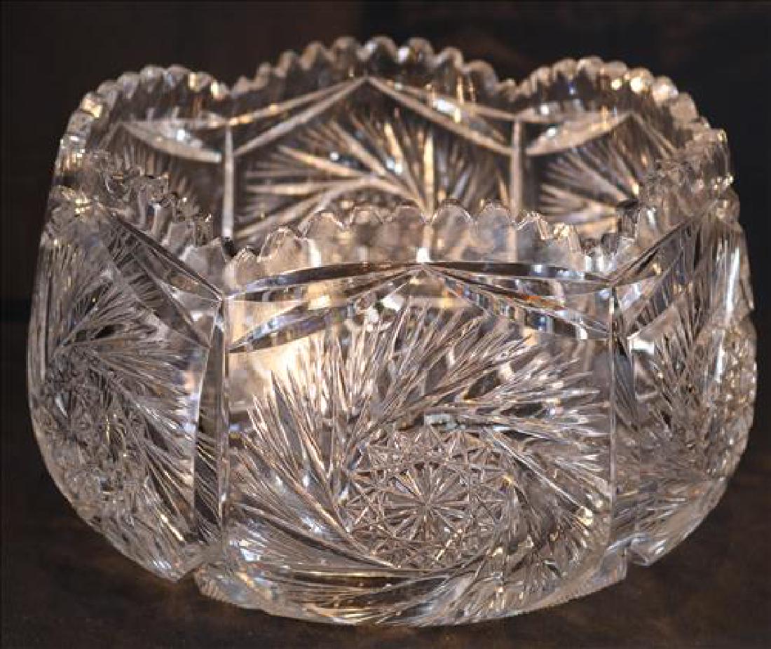Very large cut glass bowl, pinwheel cut (1 of 3)