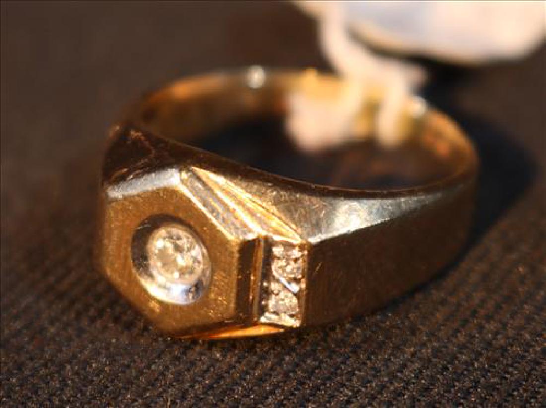14 kt. Gold men's ring with 3 diamonds (1 of 1)