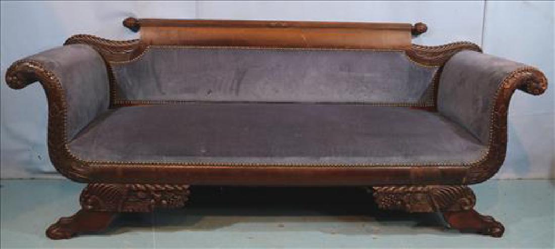 Mahogany Empire sofa with horn of plenty feet (1 of 3)