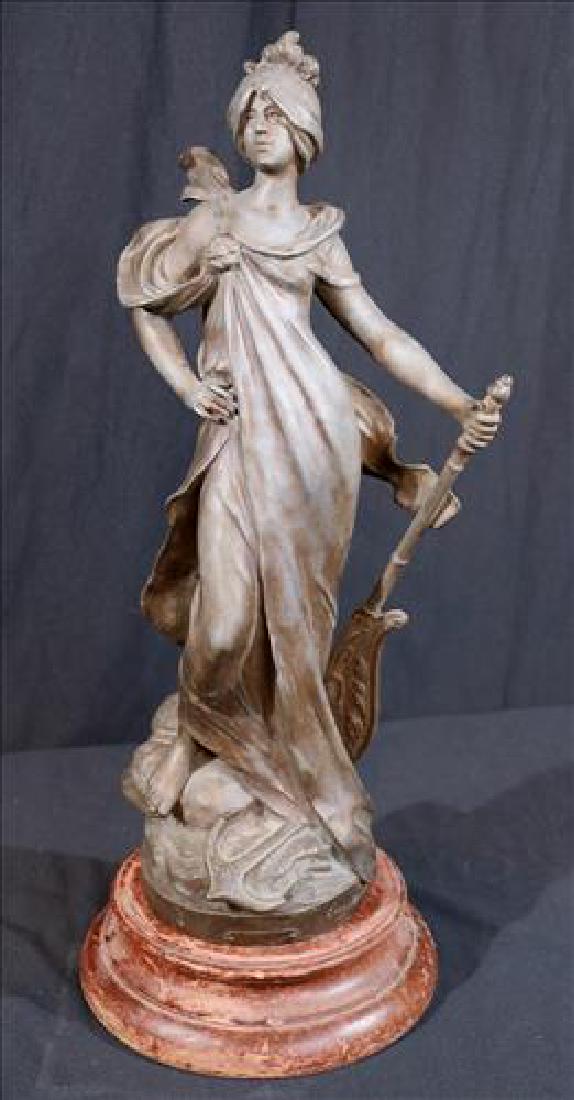 Auguste Moreau bronze statue of lady Navigation, 21 in. (1 of 5)